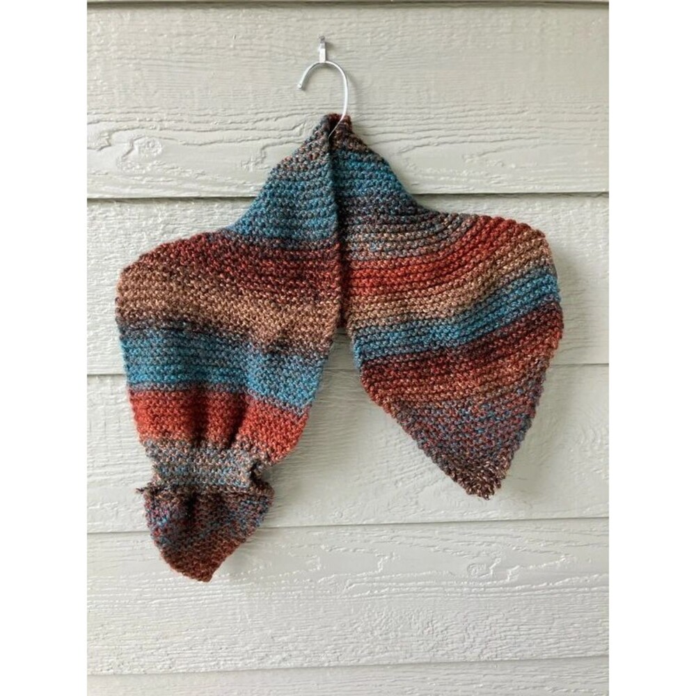 Handmade Knit Scarf Fall Colors